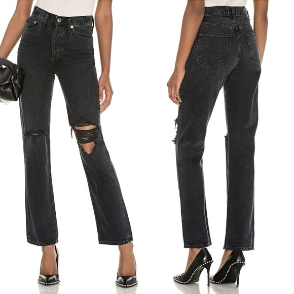 Agolde Lana Straight Leg Jeans Size 28 Vintage Mid Rise - Picture 5 of 16